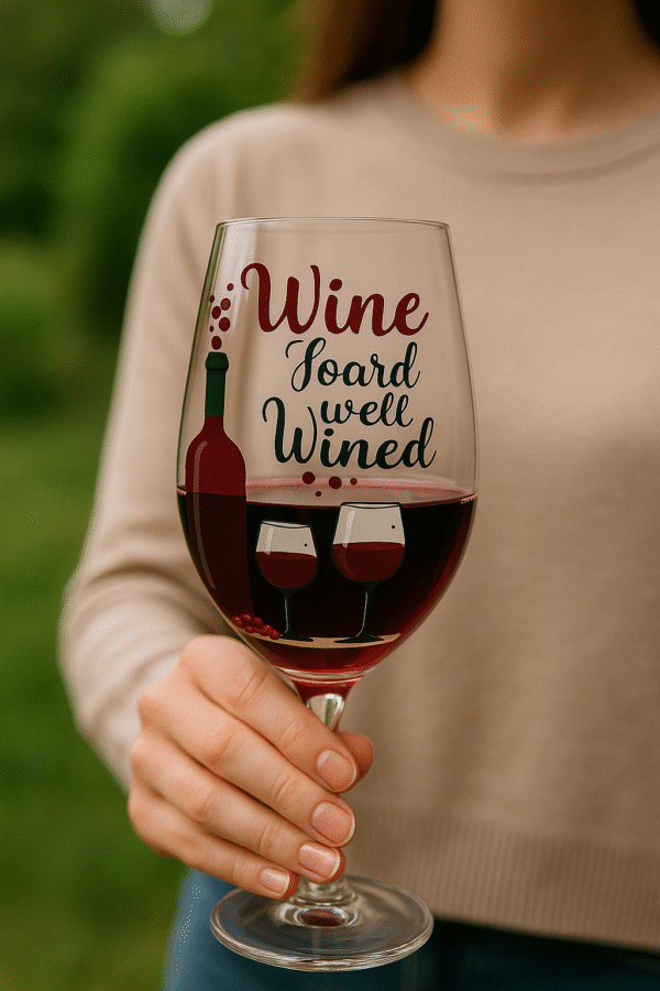 Romantic Wine Quote Design – "Wine Found and Wined" PNG for Digital Use - Image 2