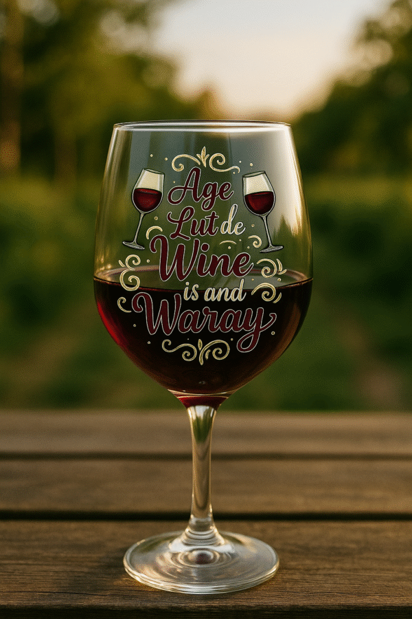 "Sip Happens – Humorous Wine Quote Design"