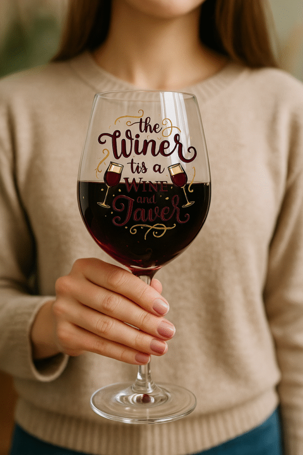 "The Winer Tis a Wine and Javer" – Funny Wine Quote Digital Design - Image 2