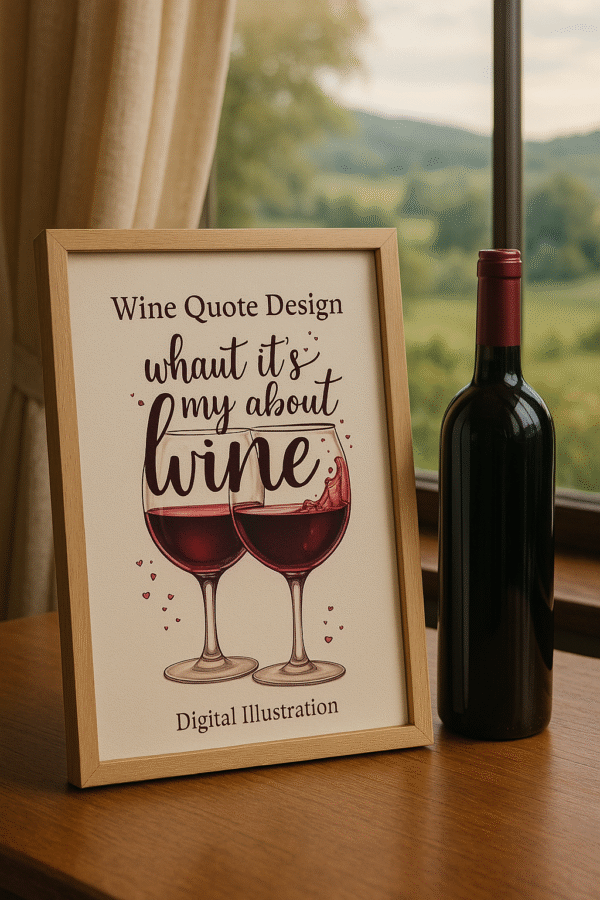 "What It's My About Wine" – Whimsical Wine Quote Digital Print - Image 2