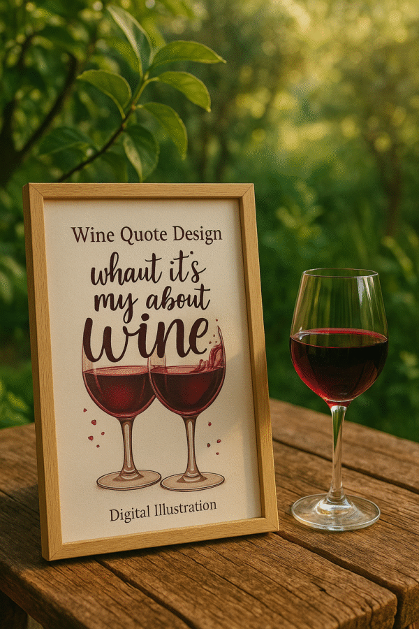 "What It's My About Wine" – Whimsical Wine Quote Digital Print - Image 3