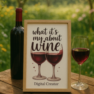 "What It's My About Wine" – Whimsical Wine Quote Digital Print