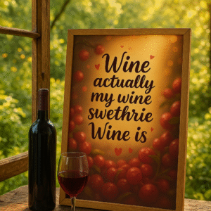 "Wine Actually" – Playful Wine Quote Art Print for Wine Lovers
