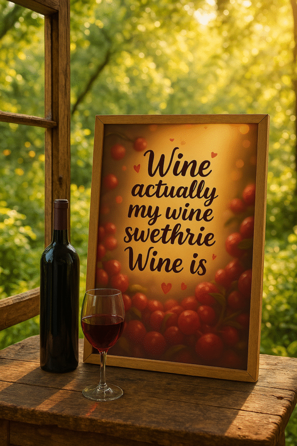 "Wine Actually" – Playful Wine Quote Art Print for Wine Lovers