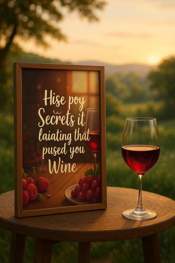 "Funny Wine Quote Wall Art – Elegant Design with Red Wine and Grapes" - Image 2