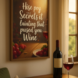 "Funny Wine Quote Wall Art – Elegant Design with Red Wine and Grapes"