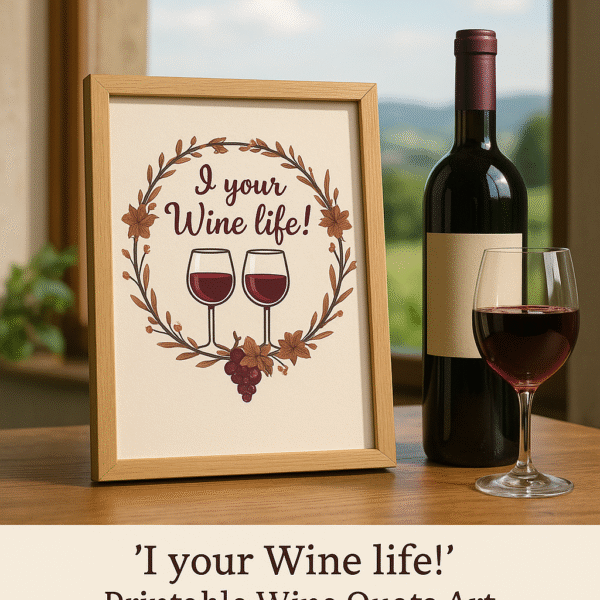 “I Your Wine Life!” – Printable Wine Quote Art - Image 2