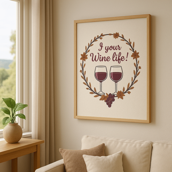 “I Your Wine Life!” – Printable Wine Quote Art - Image 3