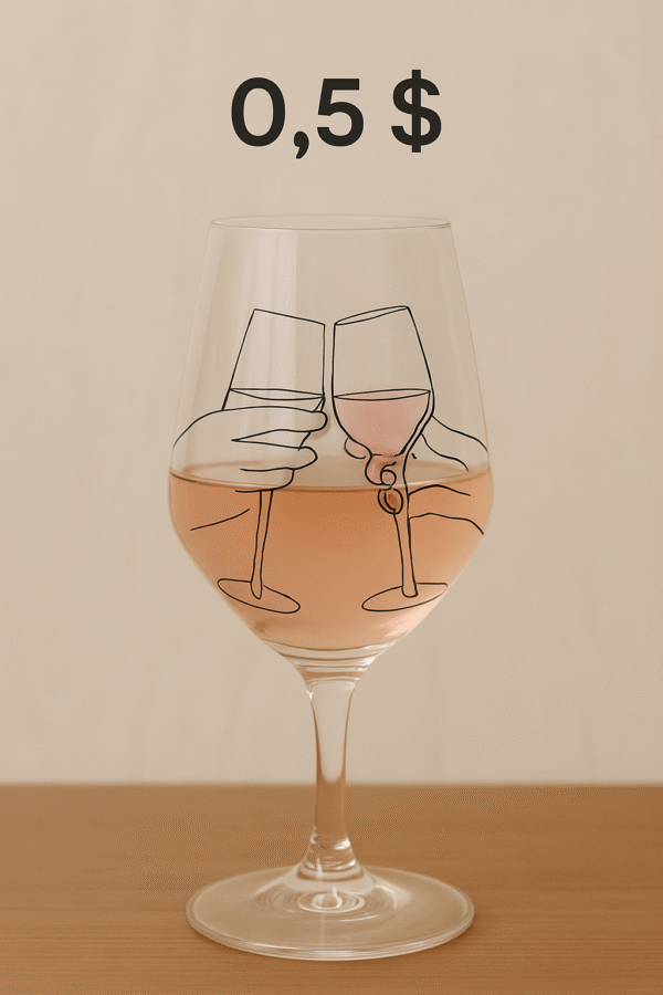 Minimalist Wine Cheers Line Art – Romantic Wine Glass Digital Print - Image 2