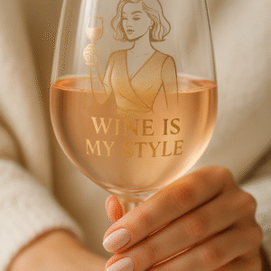 “Wine is my Smile” – Vintage Wine Lady Digital Art Print