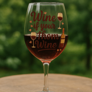 "Wine if Your Thom Wine" – Funny Digital Wine Quote Art