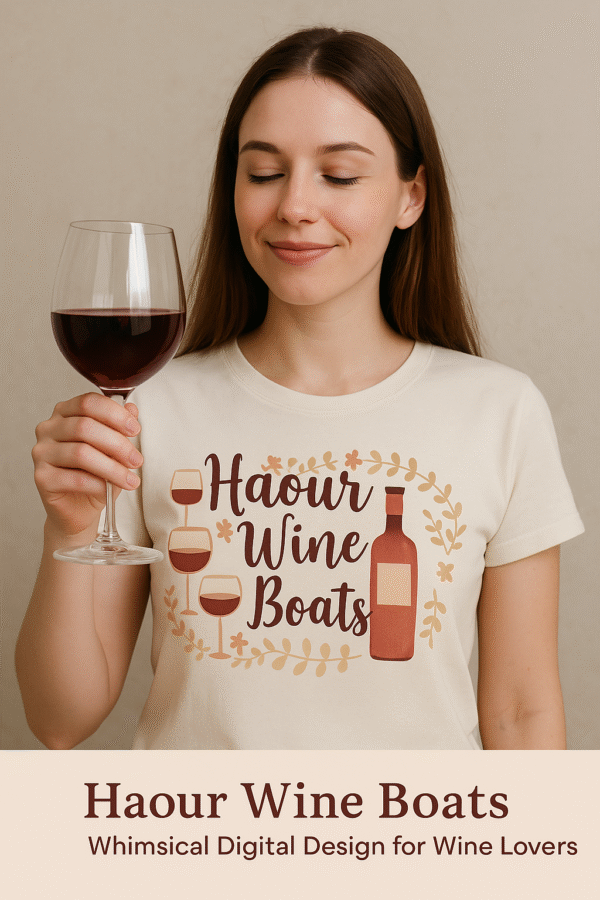"Haour Wine Boats" – Whimsical Digital Design for Wine Lovers - Image 2